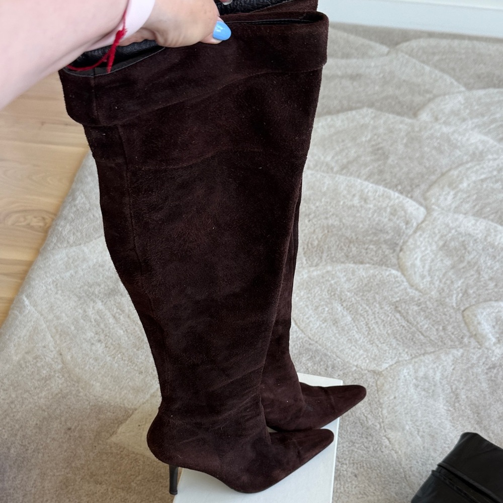 bebe Dark Brown Over the Knee Boots
